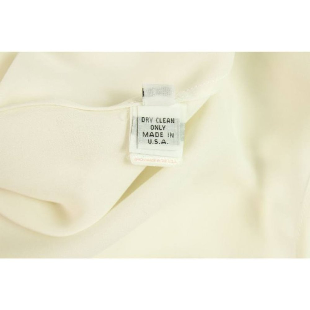 White Womens Ruffled Button Down Front - image 8